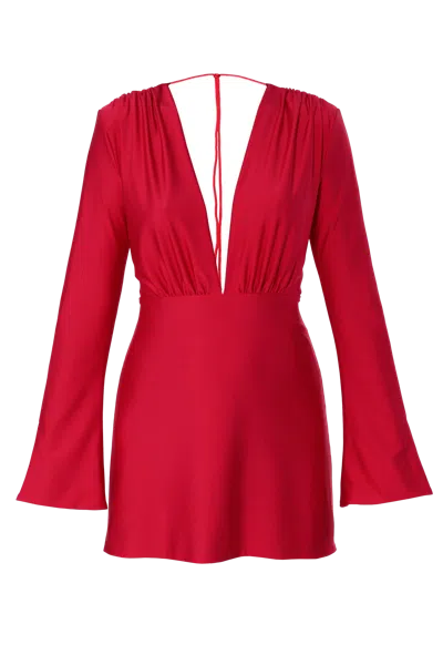 Aggi Women's Julietta Red Mini Dress With Flared Sleeves