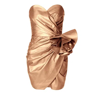 Aggi Women's Alessandra Royal Gold Mini Strapless Dress