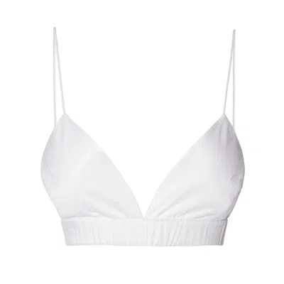 Aggi Women's Asha Bright White Satin Bralette Top