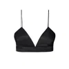 Aggi By Halewski Bralette Top Asha Satin Glossy Black In Black
