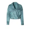 Aggi By Halewski Women's Astrid Mineral Blue Short Jacket In Blue