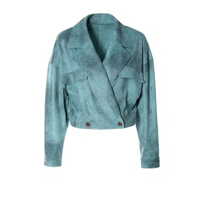 Aggi By Halewski Women's Astrid Mineral Blue Short Jacket