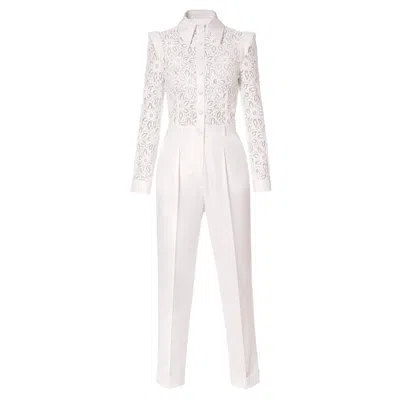 Aggi Women's Aylin Aesthetic White Lace Top Jumpsuit