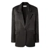 Aggi By Halewski Women's Bellamy Satin Glossy Black Blazer In Black