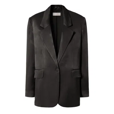 Aggi Women's Bellamy Satin Glossy Black Blazer