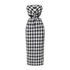 Aggi By Halewski Women's Black Lilly-rose Strapless Vichy Check Midi Dress In Black