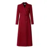 Aggi By Halewski Women's Stephanie Dark Red Maxi Coat In Black/red
