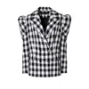 Aggi By Halewski Women's Black Vivienne Oversized Puffed Sleeves Double Breasted Blazer In Black