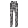 Aggi By Halewski Women's Black / White Romina Jet Set Wide Checkered Trousers In Black/white