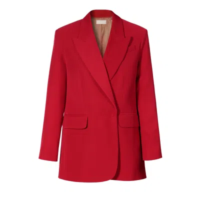Aggi By Halewski Women's Blair Ribbon Red Oversize Blazer