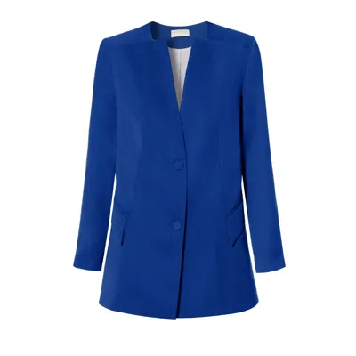 Aggi Women's Blue Natalie Bluing Loose Fit Long Blazer