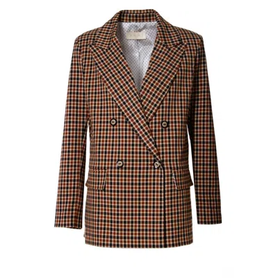 Aggi By Halewski Women's Brown Kimberly Autumn Glaze Blazer