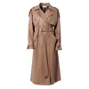 Aggi By Halewski Women's Brown Paulin Milk Chocolate Vegan Leather Trench Coat In Brown