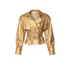 Aggi By Halewski Women's Collins Gold Short  Vegan Leather Jacket In Gold