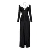 AGGI WOMEN'S DIANNA MAXI BLACK MAXI EVENING DRESS