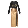 Aggi By Halewski Women's Gold / Black Tomira Gold And Black Evening Dress In Gold/black