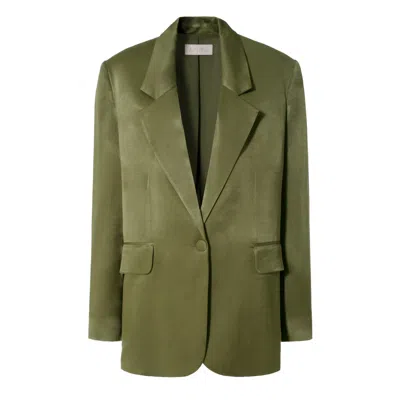 Aggi By Halewski Blazer Bellamy Satin Olive Branch In Green