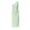 Aggi By Halewski Women's Green Clara Misty Jade Asimmetric Midi Dress In Green