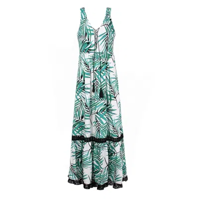 Aggi By Halewski Women's Green Hailey Junlge Maxi Summer Dress