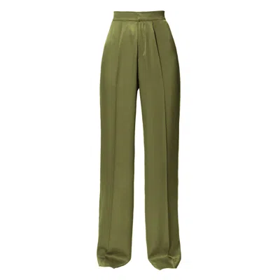 Aggi Trousers Jessie Satin Olive Branch In Green