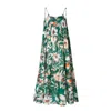 AGGI WOMEN'S GREEN LEA SUMMER BOUQUET DRESS