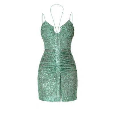 Aggi By Halewski Women's Green Sandra Mint Sparkle Mini Sequin Dress