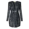 Aggi By Halewski Women's Grey / Silver Roxie Midnight Grey Sequin Mini Dress In Grey/silver