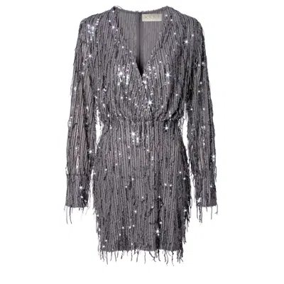 Aggi Women's Grey Soraya Meteor Shower Sequin Mini Dress In Gray