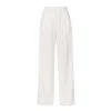 AGGI WOMEN'S GWEN AESTHETIC WHITE HIGH WAISTED WIDE TROUSERS