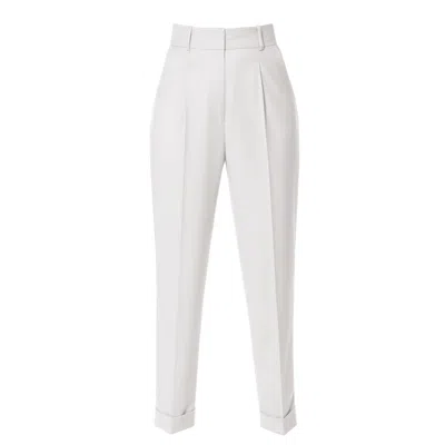 Aggi Women's Kelly Aesthetic White Tailored Trousers With Cuffs