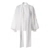 Aggi By Halewski Women's Linda Muslin White Blouse In White