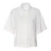 Aggi By Halewski Women's Lotta Whisper White Light Short Sleeve Shirt In White