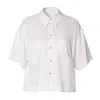 Aggi By Halewski Women's Mia Bright White Short Sleeves Shirt With Bikini In White