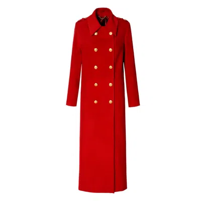Aggi Women's Nastasia Royal Red Maxi Military Coat