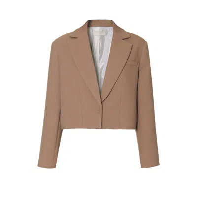 Aggi By Halewski Women's Neutrals Amanda Classic Beige Short Single Breasted Blazer