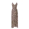 Aggi By Halewski Women's Neutrals Penelope Shifting Sand Wrap Tied At Waist Maxi Dress