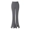 Aggi By Halewski Women's Pants Monica Baltic Grey Flared Pants- Long In Grey