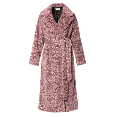 Aggi By Halewski Women's Pink / Purple Agnes Misty Rose Long Soft Fur Faux In Pink/purple
