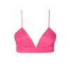 Aggi By Halewski Bralette Top Asha Satin Barbie Pink In Pink/purple