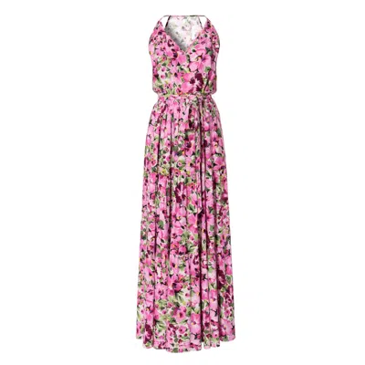 Aggi Women's Pink / Purple Blanca Flower Paradise Maxi Summer Dress In Pink/purple