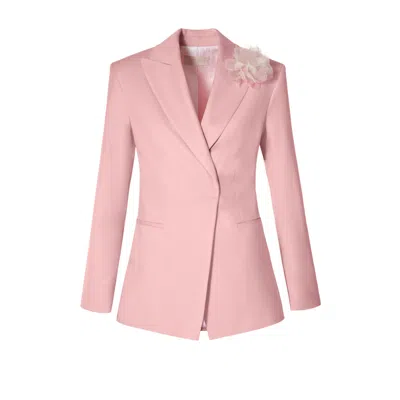 Aggi Women's Pink / Purple Charlie Rosewater Doublebreasted X Shaped Blazer In Pink/purple