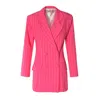 Aggi By Halewski Women's Pink / Purple Tiffany Hot Pink Long Double-breasted Blazer In Pink/purple