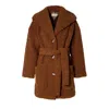 Aggi By Halewski Women's Polly Brown Bouclé Short Coat In Brown
