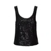 Aggi By Halewski Women's Raya Obsidian Black Sequin Tank Top In Black