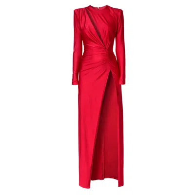 Aggi Women's Red Adriana Shy Cherry Maxi Evening Dress