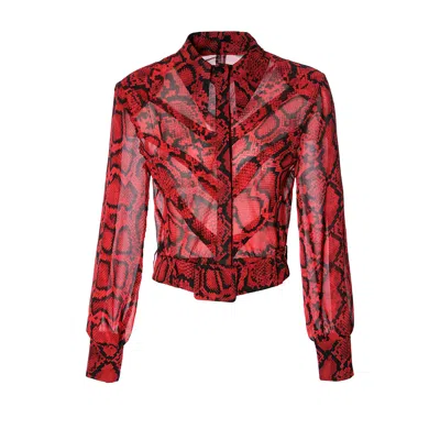 Aggi Women's Red Harriet Chilli Pepper Blouse With Animal Pattern