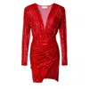 Aggi By Halewski Women's Red Lilou Brilliant Ryby Sequin Mini Dress In Red
