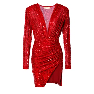 Aggi Women's Red Lilou Brilliant Ryby Sequin Mini Dress