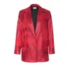 Aggi By Halewski Women's Red Roxy Bittersweet Long Oversized Blazer In Red