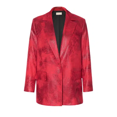 Aggi Women's Red Roxy Bittersweet Long Oversized Blazer